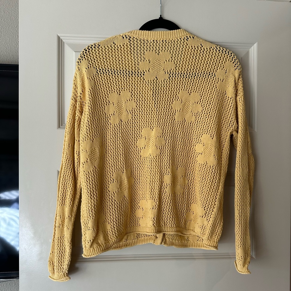 Madewell Floral Open Stitch cardigan in Chamomile - Picture 8 of 8